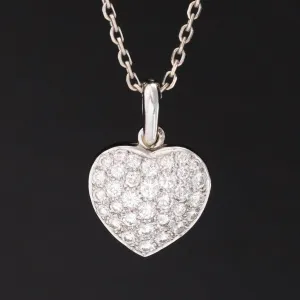 1.00ctw Vintage Diamond Heart Pendant by Boucheron