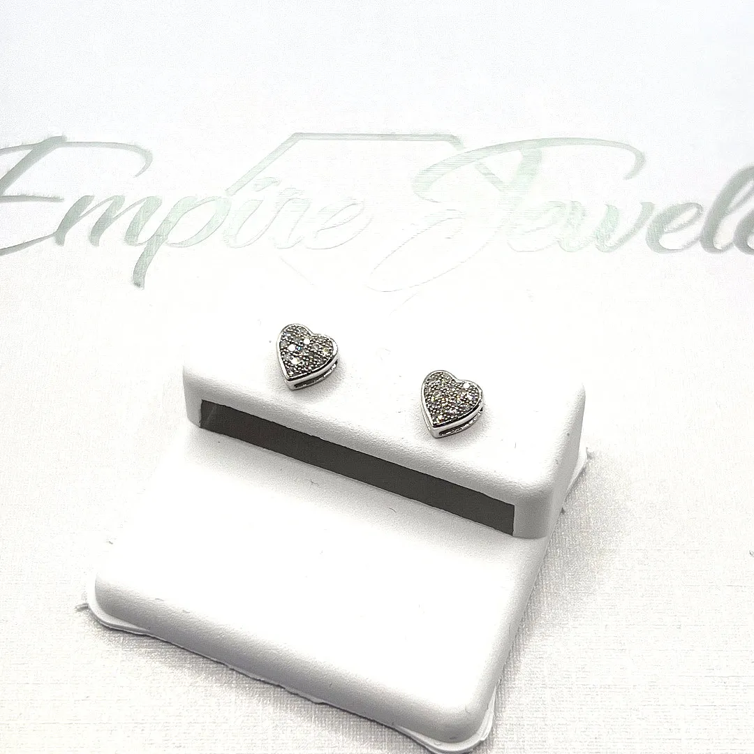 10KT DIAMOND HEART EARRINGS