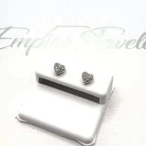 10KT DIAMOND HEART EARRINGS