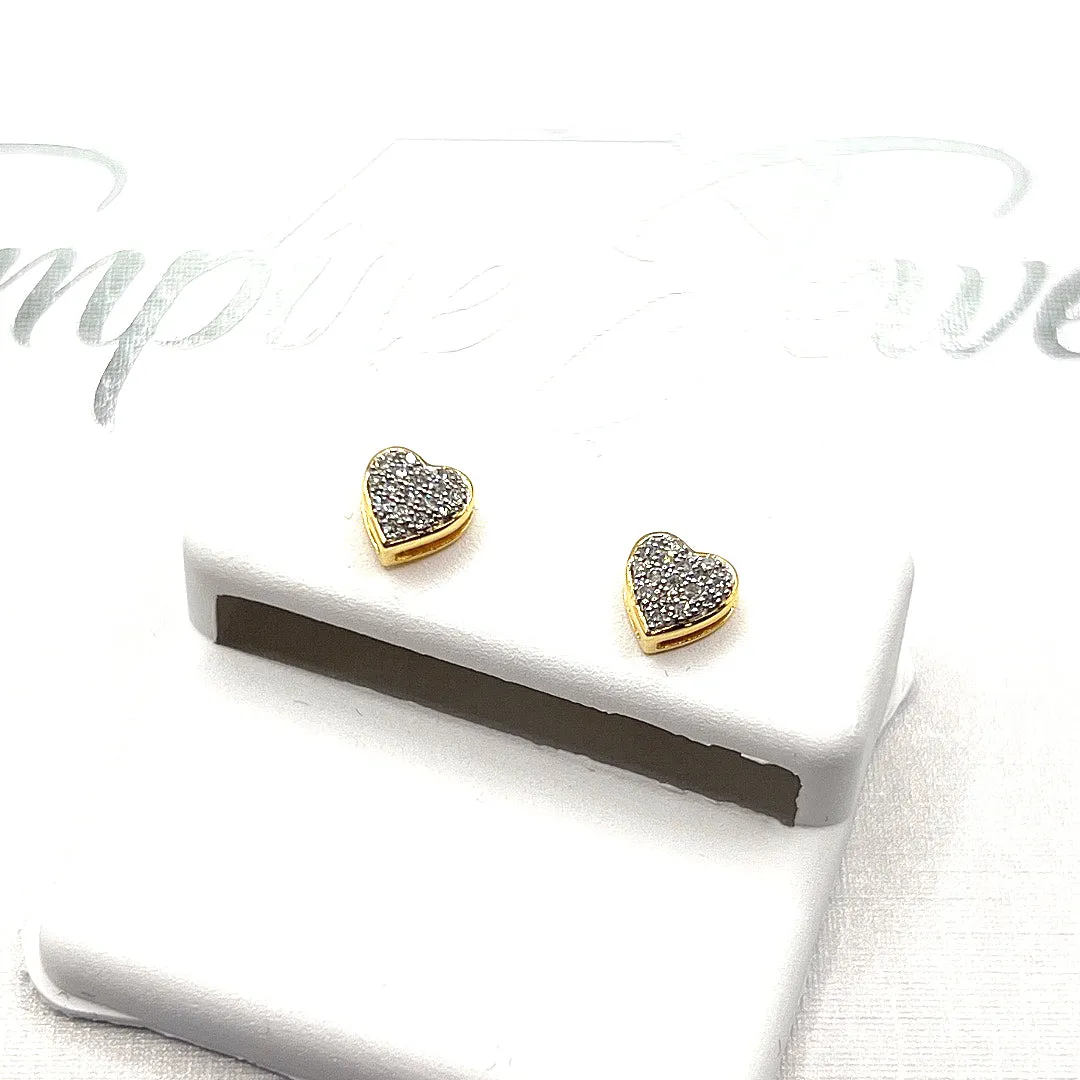 10KT DIAMOND HEART EARRINGS