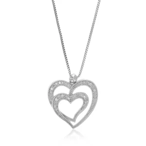 1/10 cttw Lab Grown Diamond Heart Shape Pendant in Sterling Silver