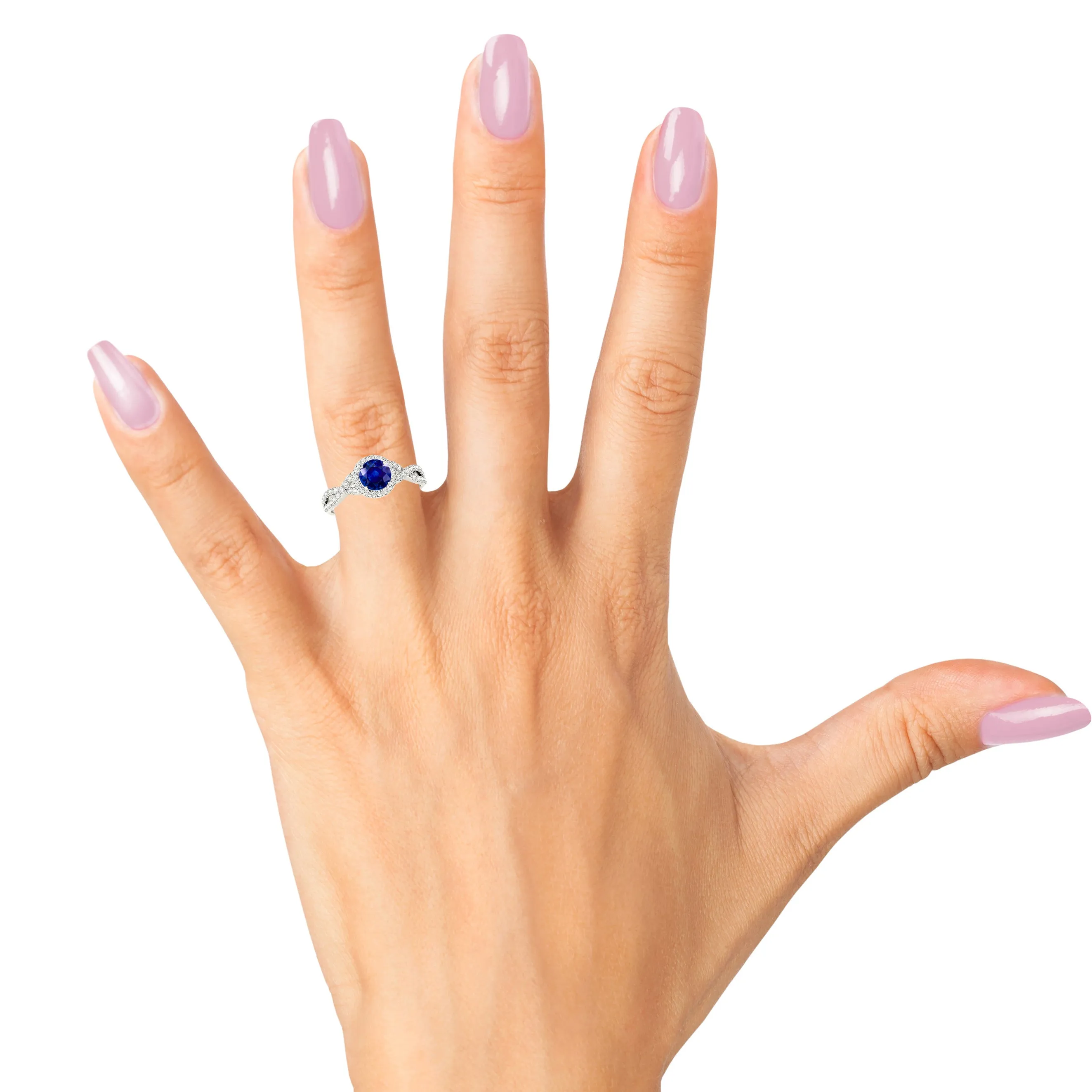 1.35 ct. Genuine Blue Sapphire Ring Halo Style