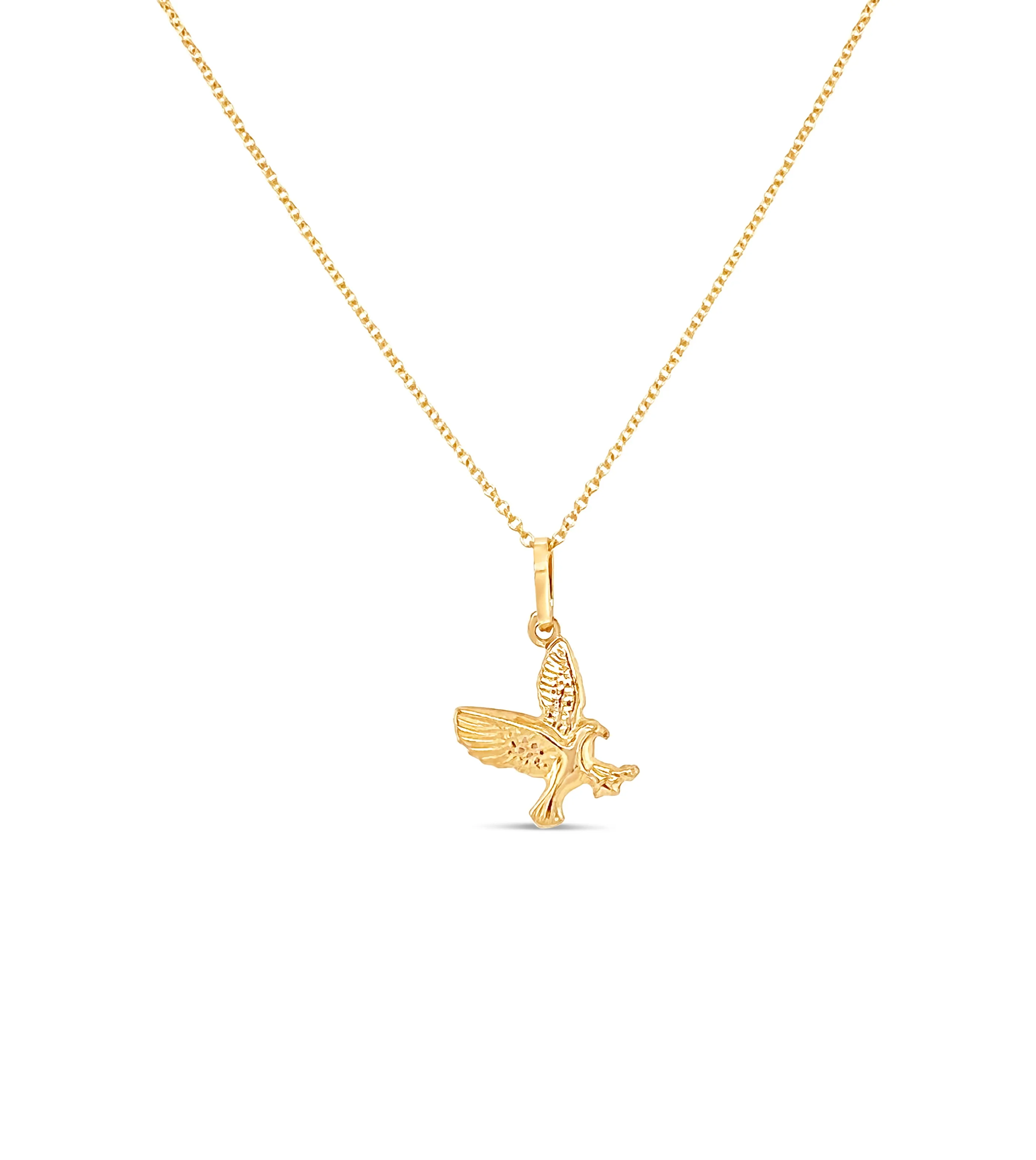 14k Gold Eagle Necklace