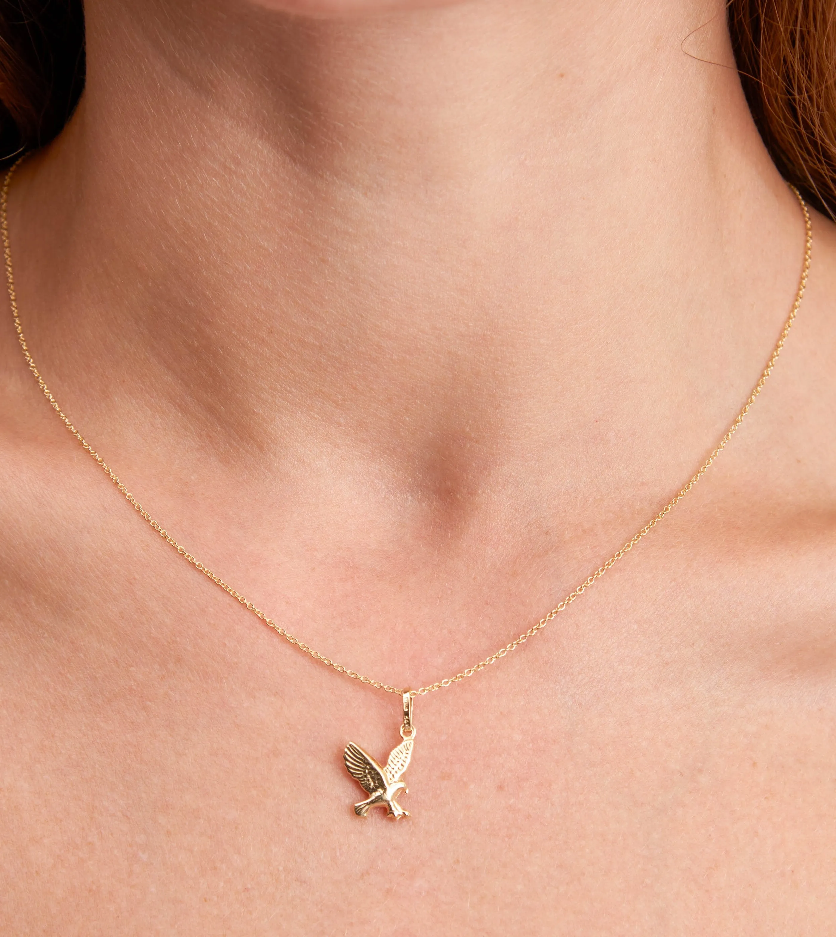 14k Gold Eagle Necklace
