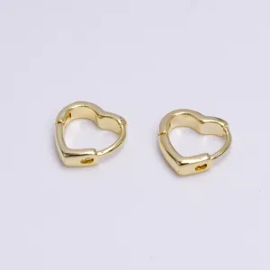 14K Gold Filled 10mm Heart Huggie Cartilage Earrings