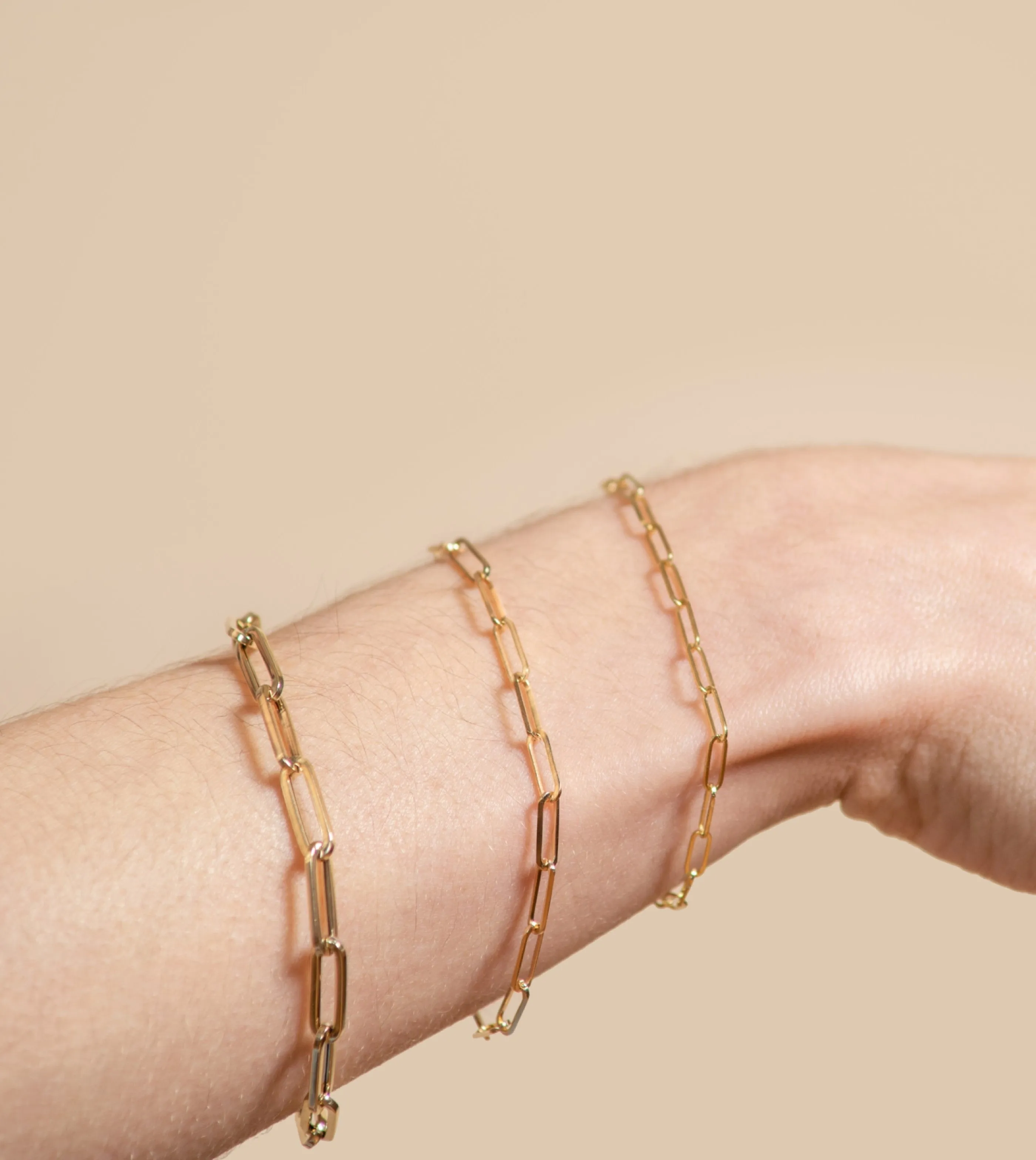 14K Gold Paperclip Chain Bracelet