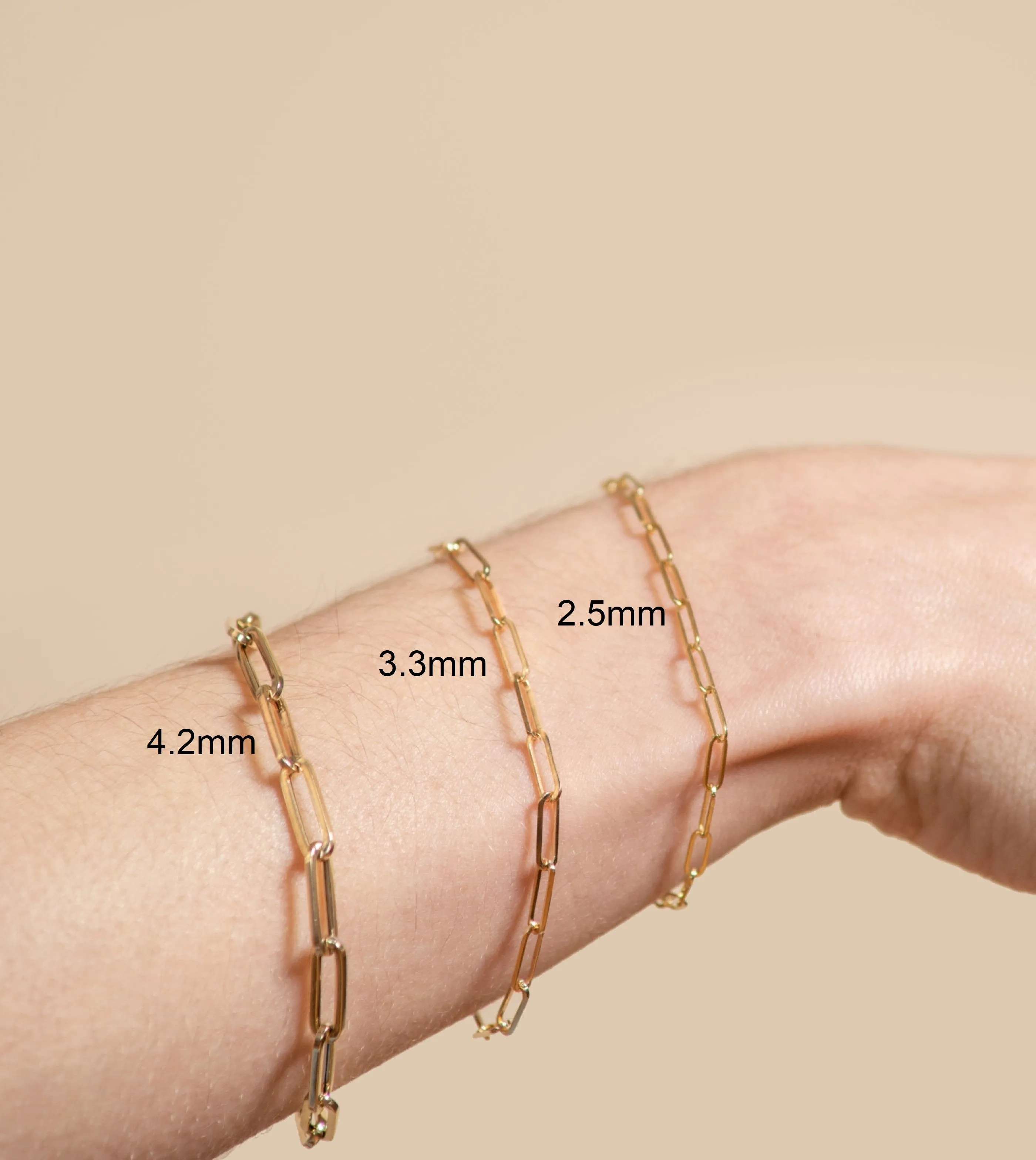 14K Gold Paperclip Chain Bracelet