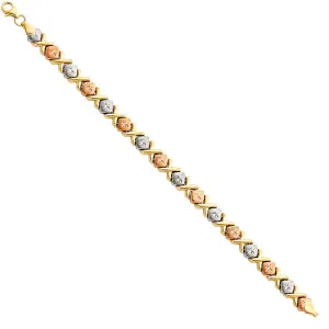 14k Gold Stampato Bracelet 6mm