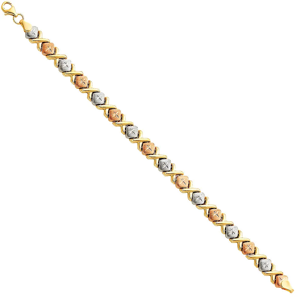 14k Gold Stampato Bracelet 6mm