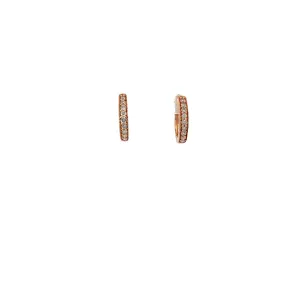 14k Rose Gold .25ct G SI1 Round Diamond Hoop Earrings