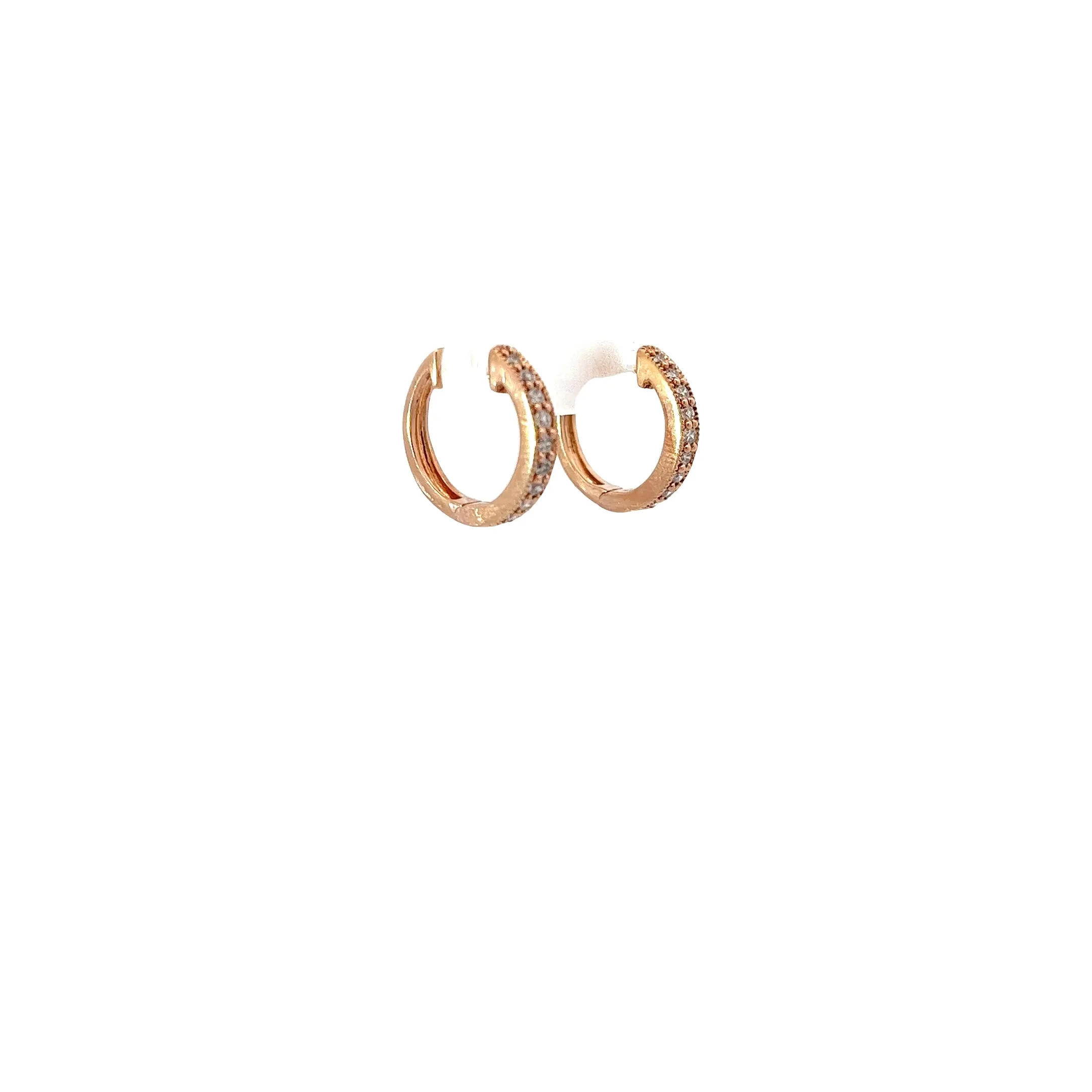 14k Rose Gold .25ct G SI1 Round Diamond Hoop Earrings