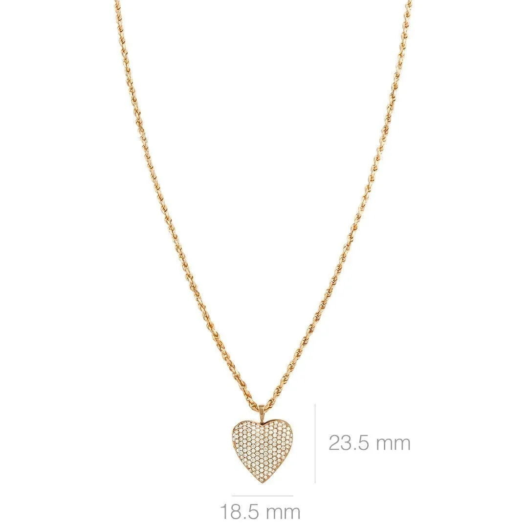 14k Rose Gold Heart Pendant 1.19 Ctw