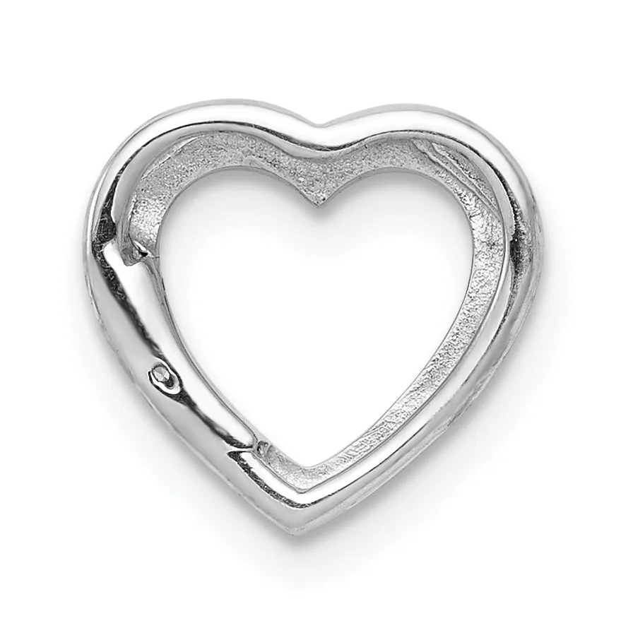 14k White Gold .01ct. Diamond Heart Chain Slide Pendant
