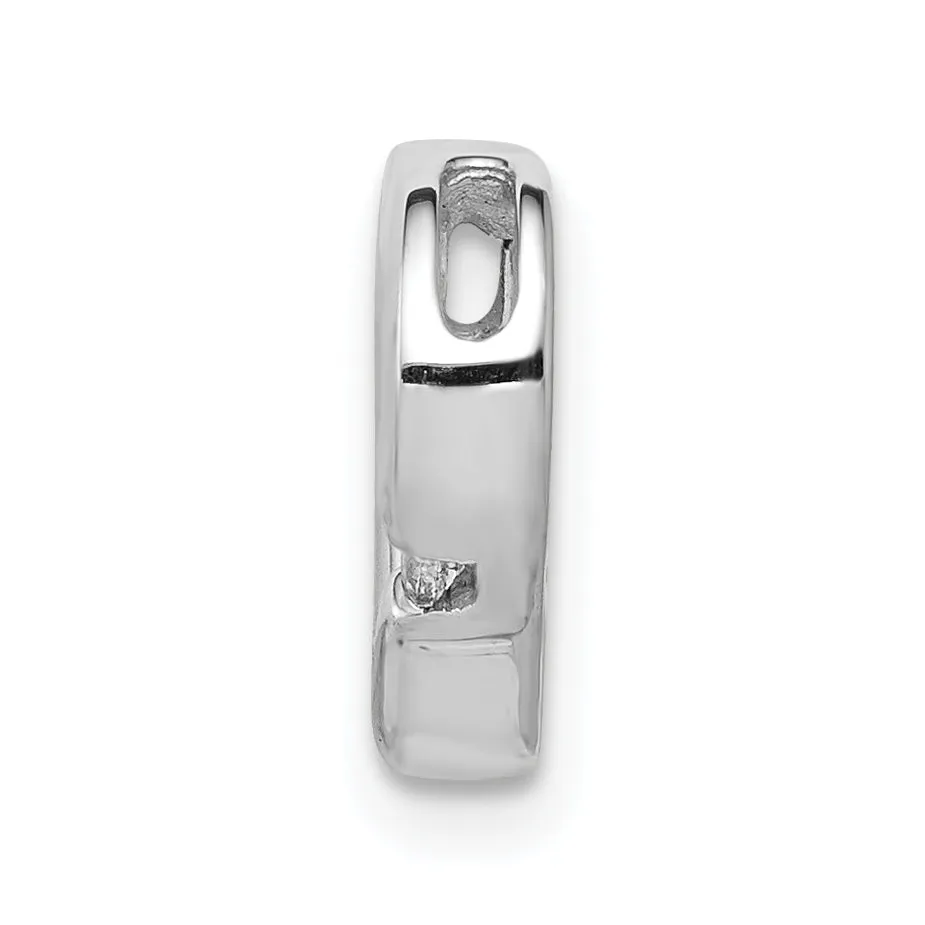 14k White Gold .01ct. Diamond Heart Chain Slide Pendant