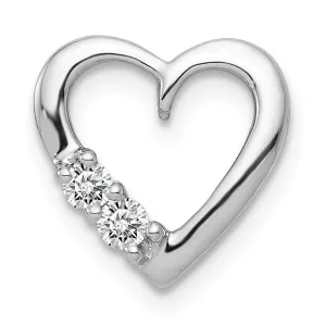 14k White Gold 1/10ct. Diamond Heart Chain Slide Pendant