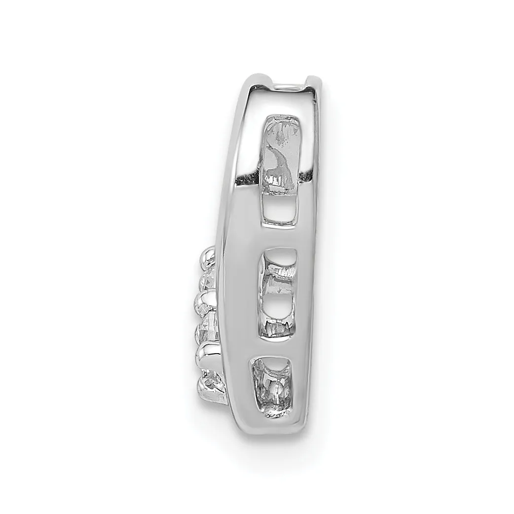 14k White Gold 1/10ct. Diamond Heart Chain Slide Pendant