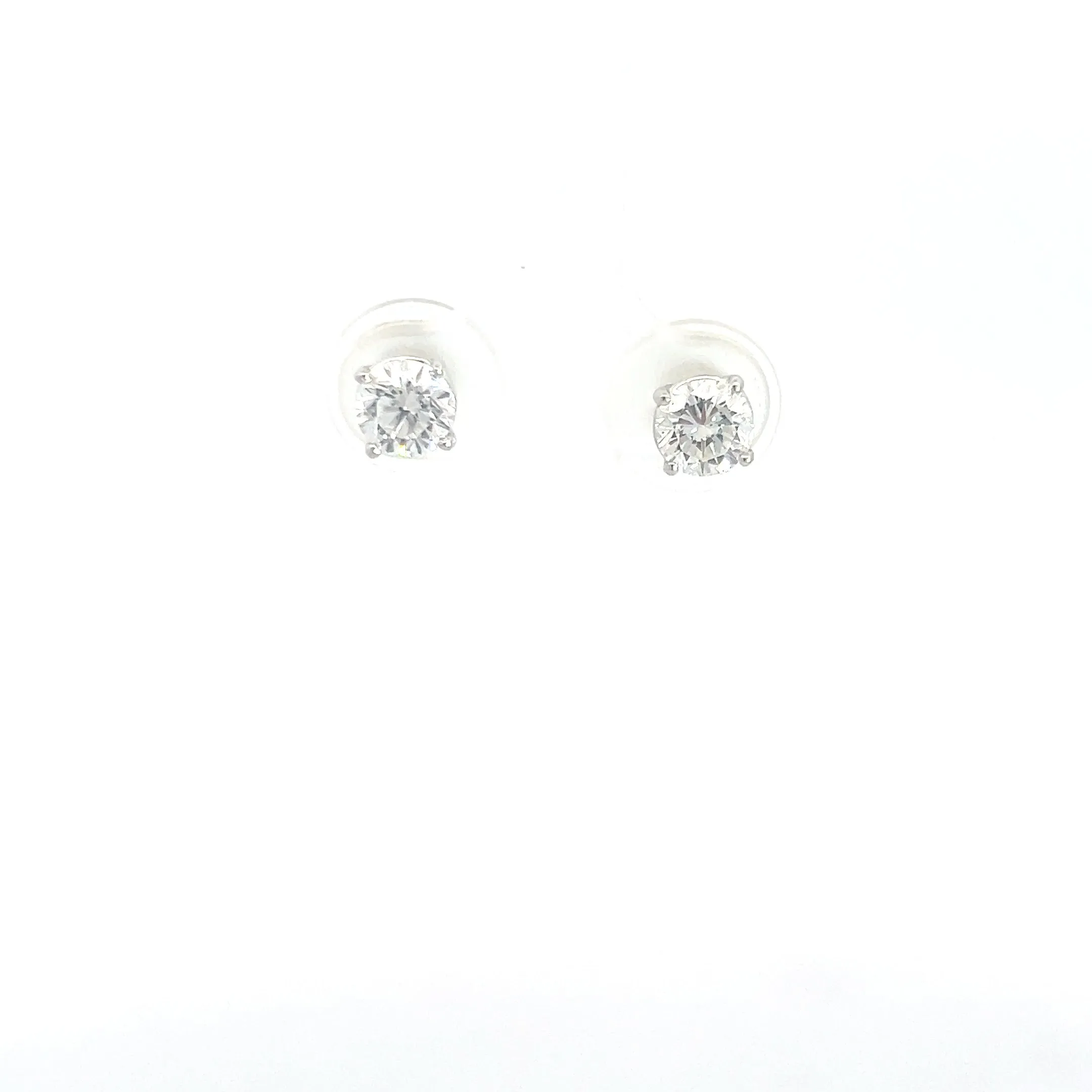 14k White Gold 1.25ct G H VS2 Round Diamond Stud Earrings