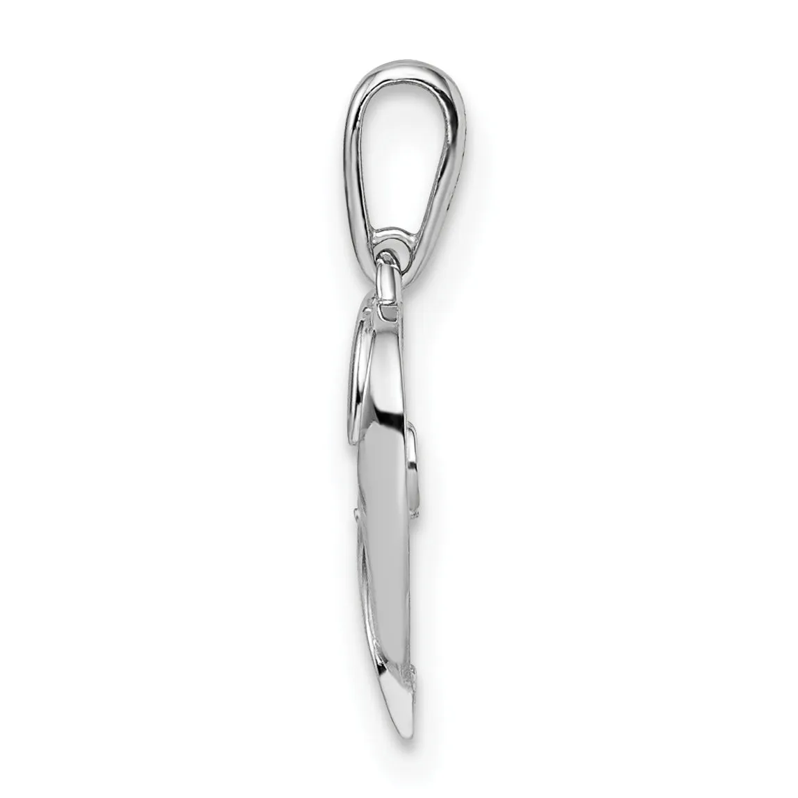 14k White Gold C.Z Heart Design Pendant