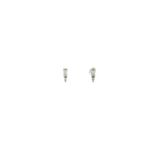 14k Yellow Gold .25ct G SI1 Baguette and Round  total weight Diamond Bar earrings