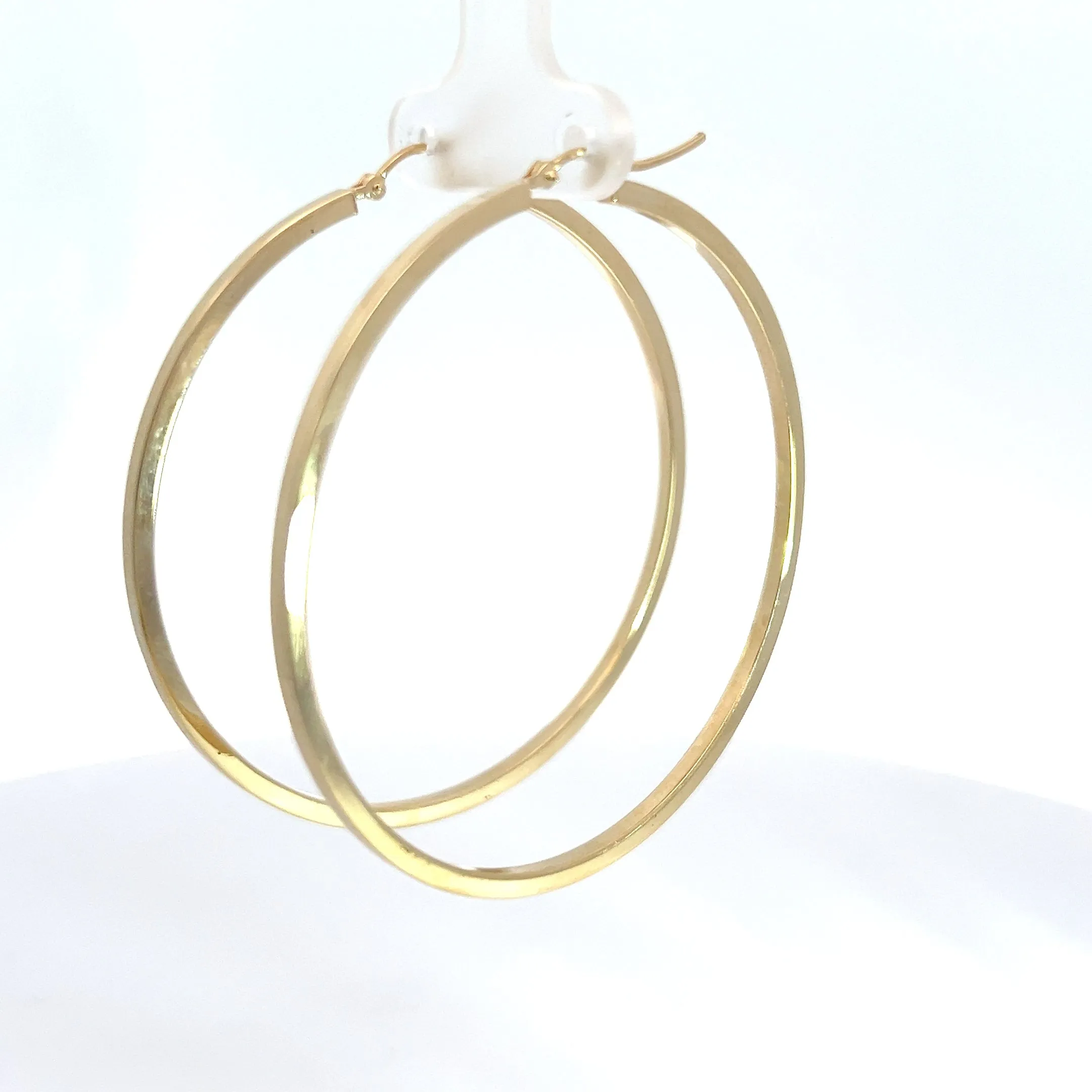 14k Yellow Gold 2mm Square Tube Hoop Earring