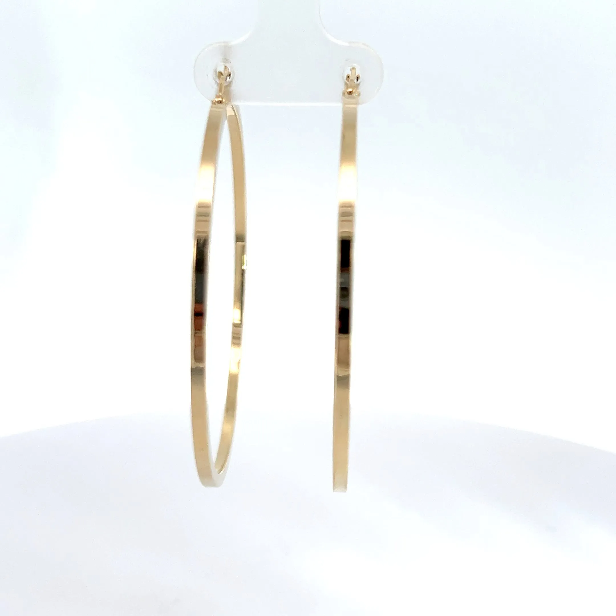 14k Yellow Gold 2mm Square Tube Hoop Earring