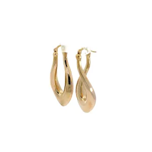14K YELLOW GOLD 3.50 GRAM HALF TWISTED EARRING 1/2 INCH