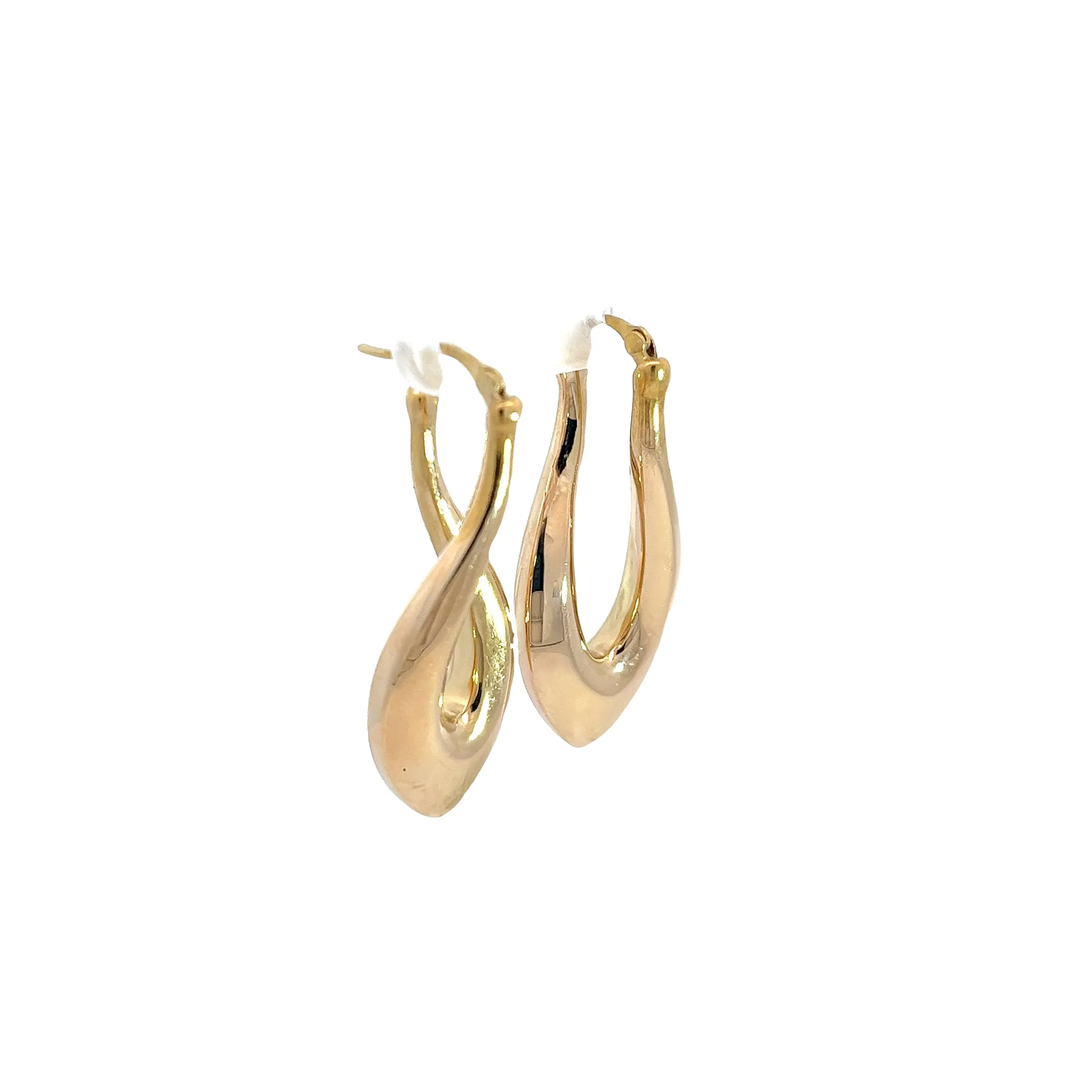 14K YELLOW GOLD 3.50 GRAM HALF TWISTED EARRING 1/2 INCH