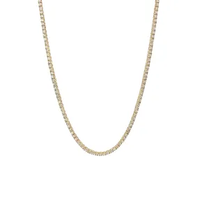 14k Yellow Gold Diamond Tennis Necklace