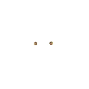 14k Yellow Gold Flower Stud Earrings