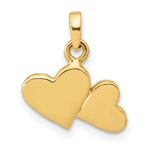 14k Yellow Gold Polished Heart Design Pendant