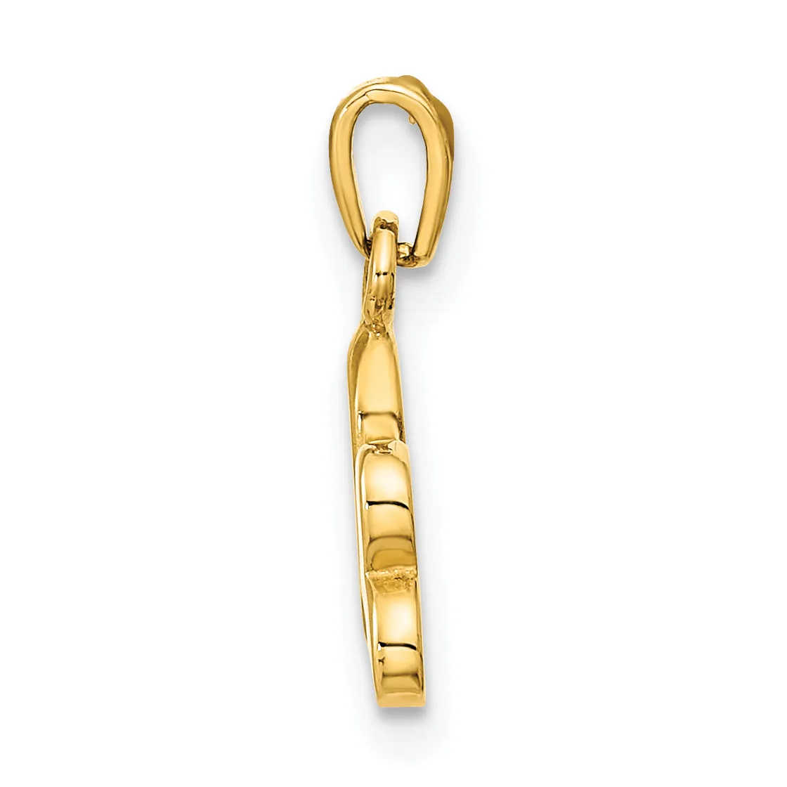 14k Yellow Gold Polished Heart Design Pendant