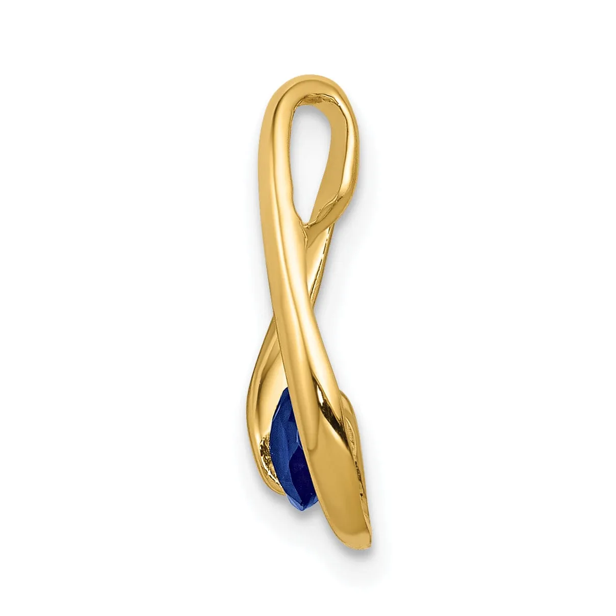 14k Yellow Gold Sapphire Pendant