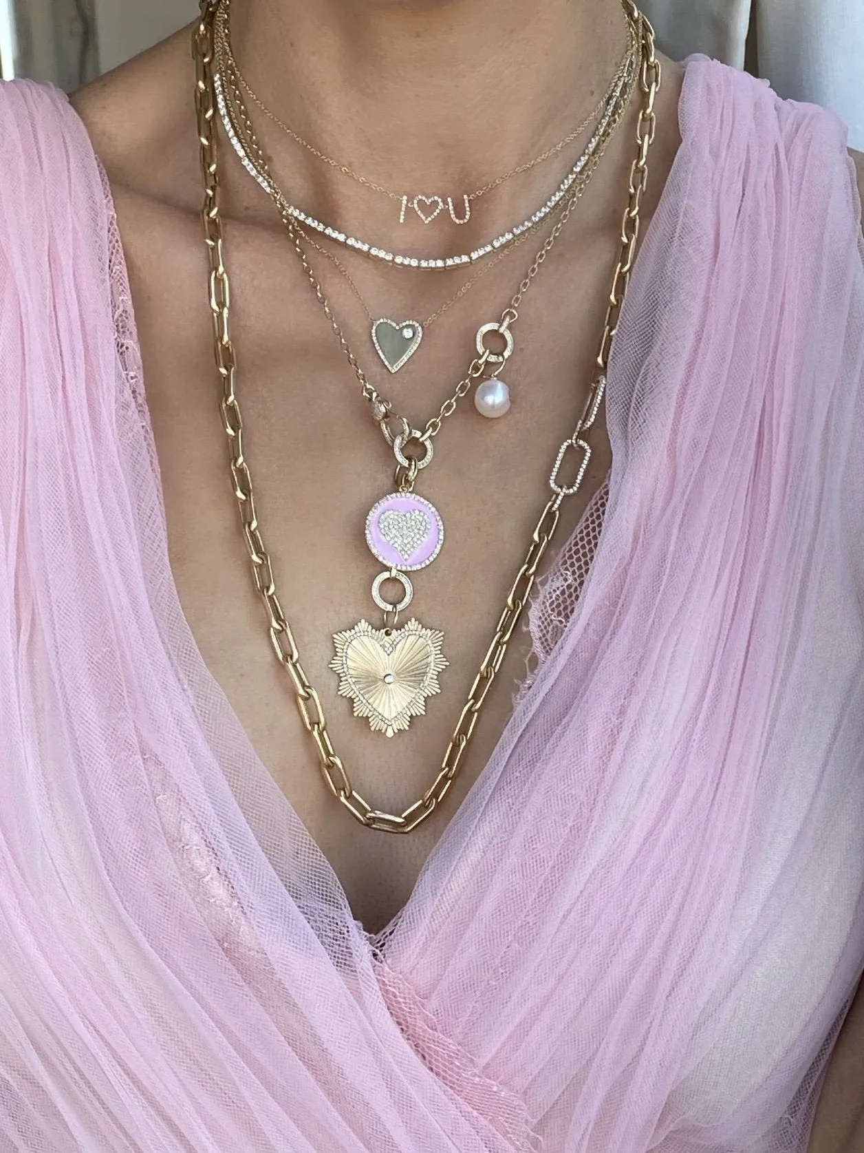 14KT Gold Diamond, Small Heart Necklace