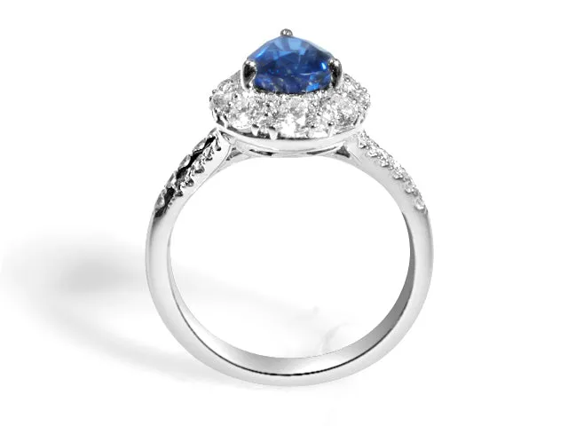 1.78ct tw Diamond Pear Shape Sapphire Ring