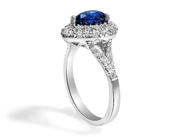 1.78ct tw Diamond Pear Shape Sapphire Ring