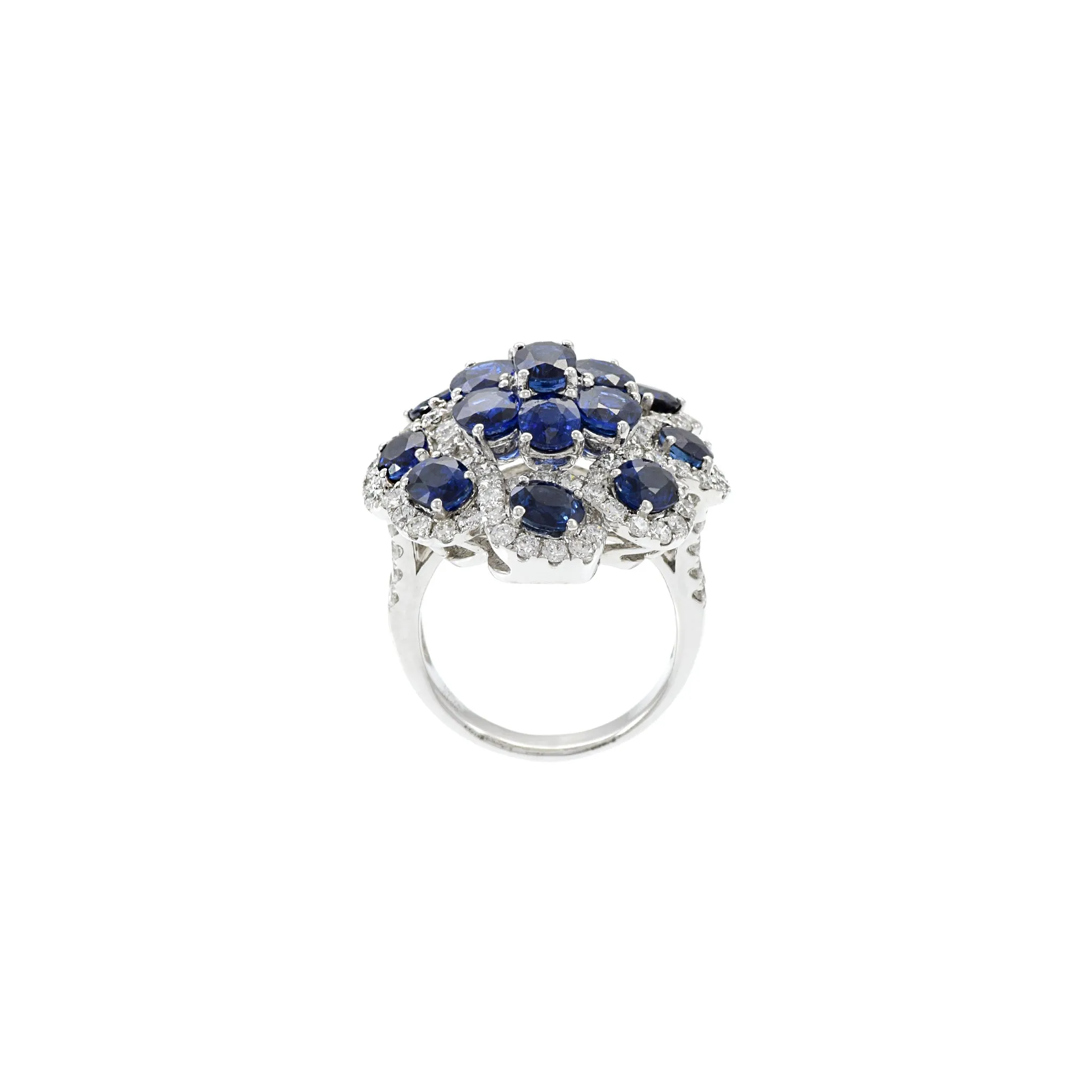 18KT White Gold Sapphire And Diamond Cocktail Ring