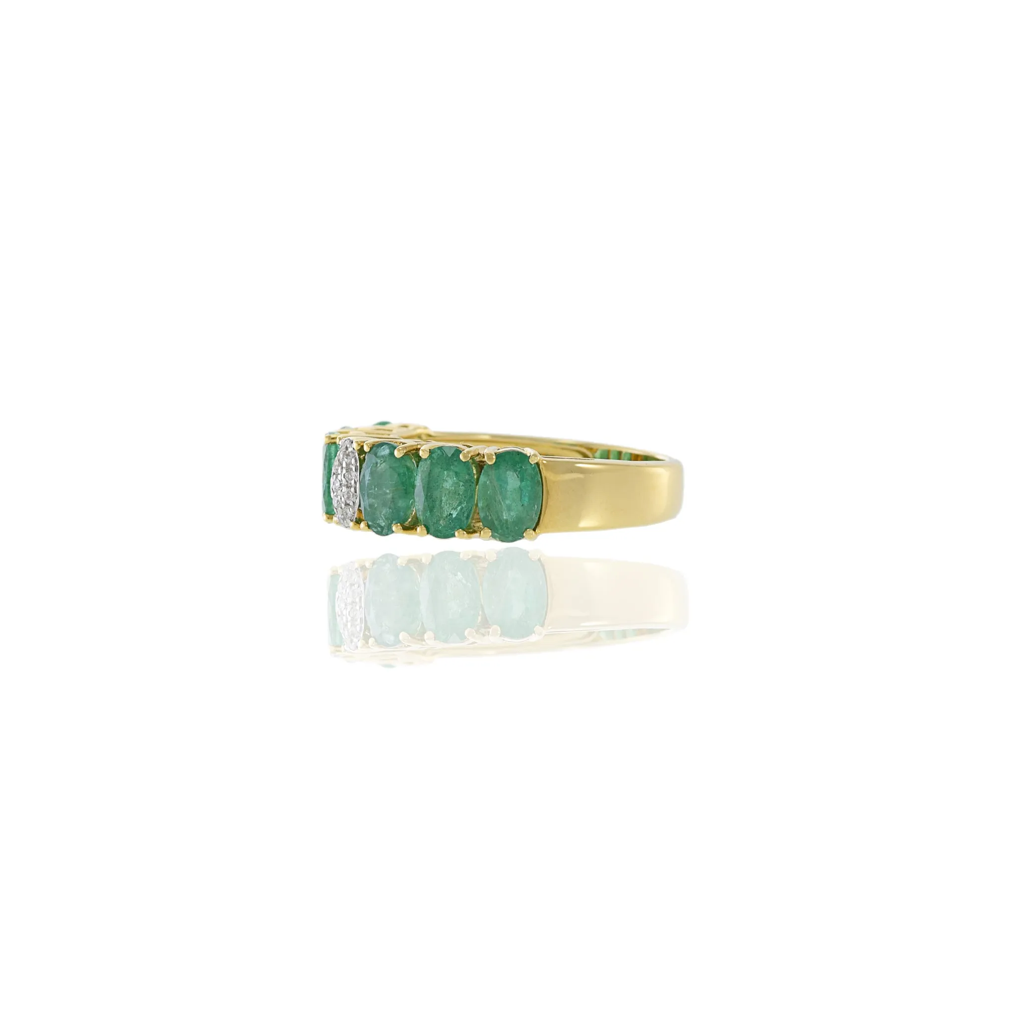 18KT Yellow Gold Emerald And Diamond Ring