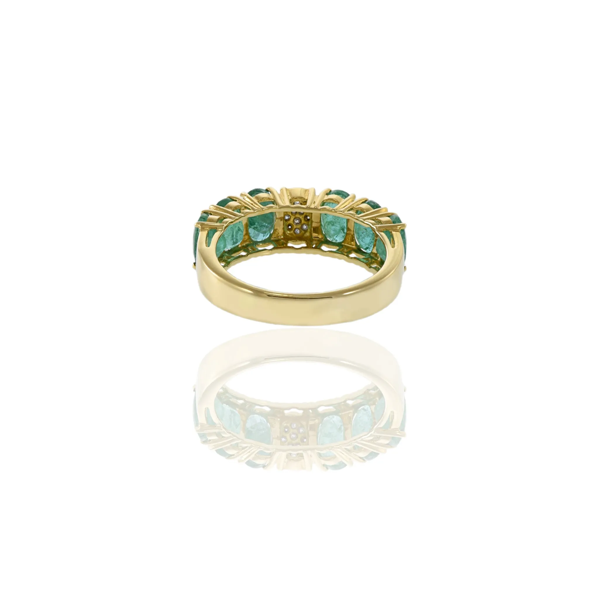 18KT Yellow Gold Emerald And Diamond Ring