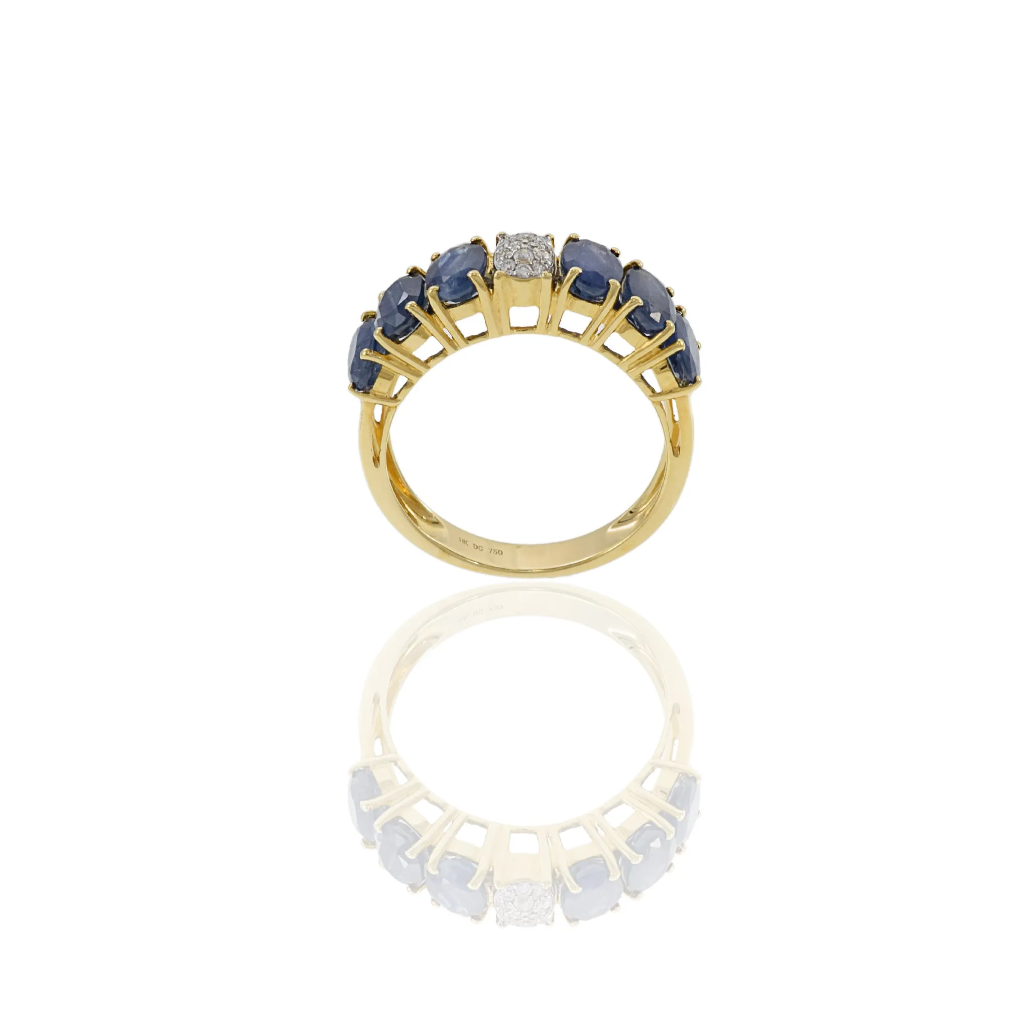 18KT Yellow Gold Sapphire And Diamond Ring