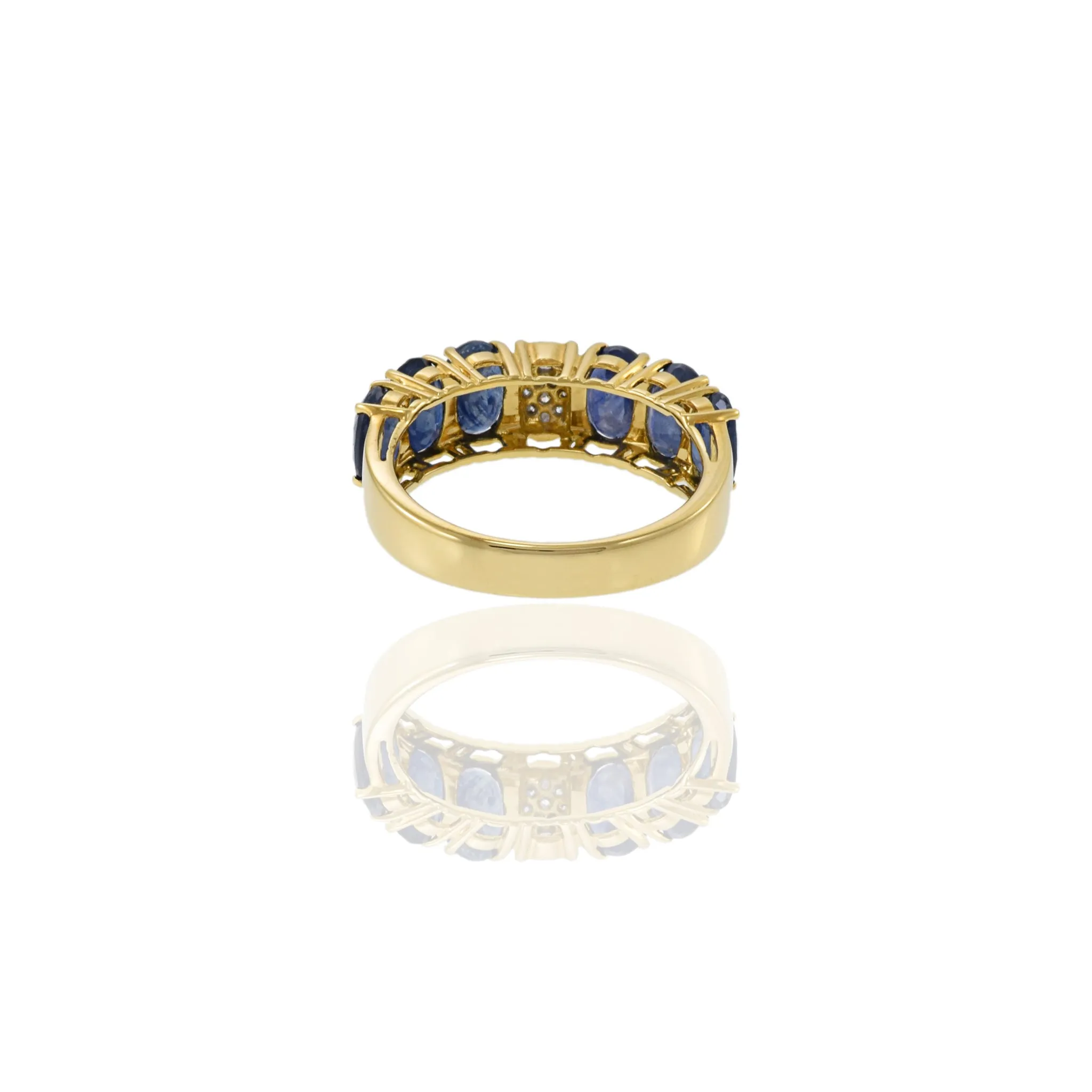 18KT Yellow Gold Sapphire And Diamond Ring