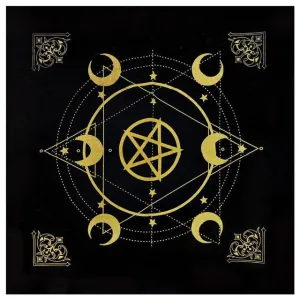 19.29x19.29in Tarot Cards Altar Tablecloth Velvet Square Divination Wicca Tapestry Witchy Aesthetic Embroidery Silk Touch Decor| |