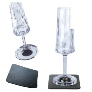 2 x Magnetic Plastic Glass Champagne By Silwy