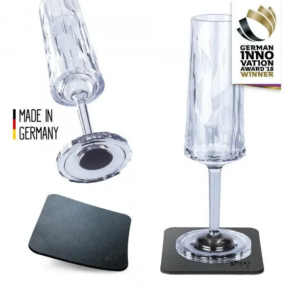 2 x Magnetic Plastic Glass Champagne By Silwy