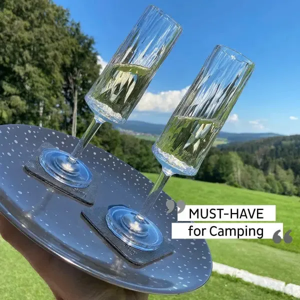 2 x Magnetic Plastic Glass Champagne By Silwy