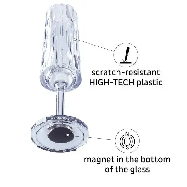 2 x Magnetic Plastic Glass Champagne By Silwy