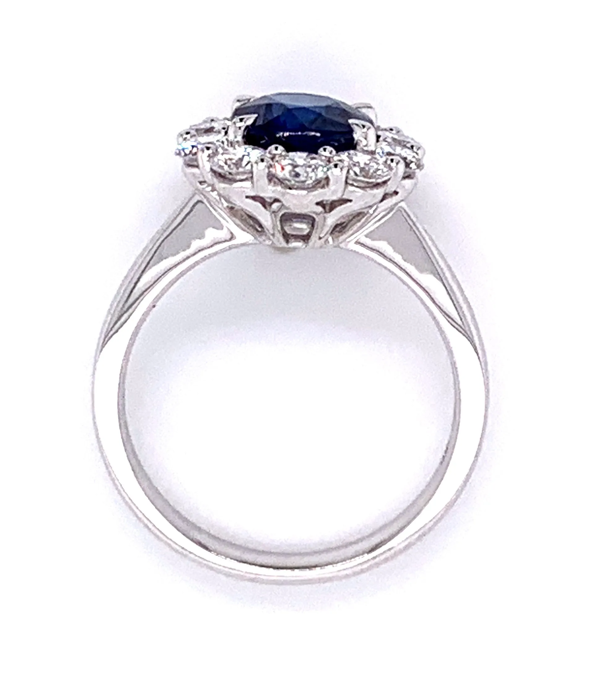2.22ct Royal Blue Sapphire & Diamond  Ring