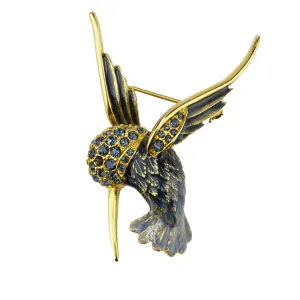 22k Gold-Plated Humming Bird Brooch