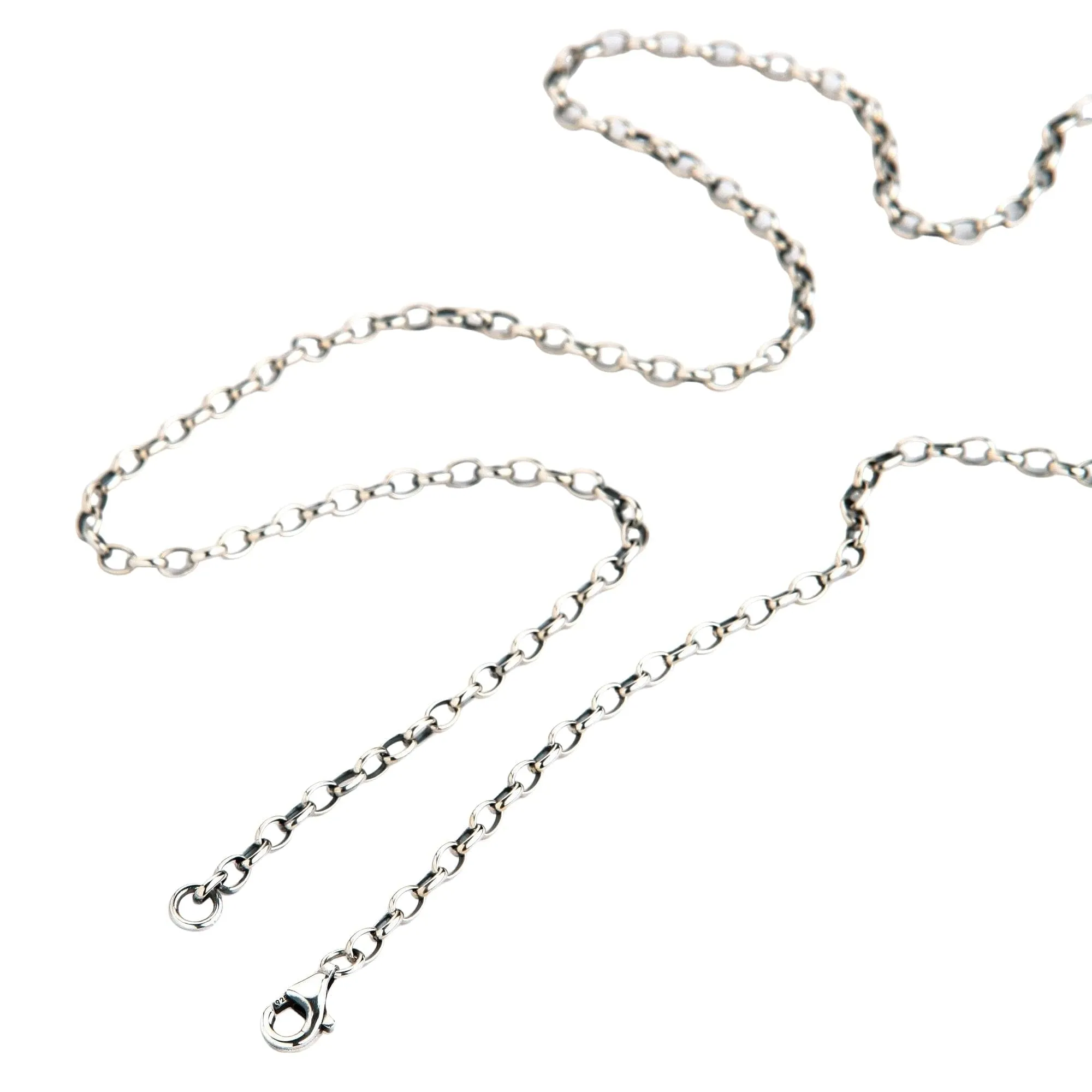 2mm loop chain 925 sterling silver necklace