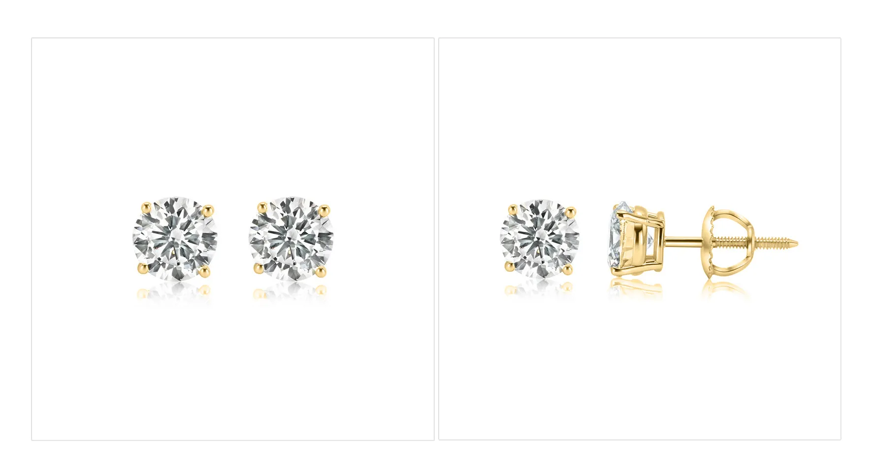 4ct Total Weight Lab Diamond Stud earrings
