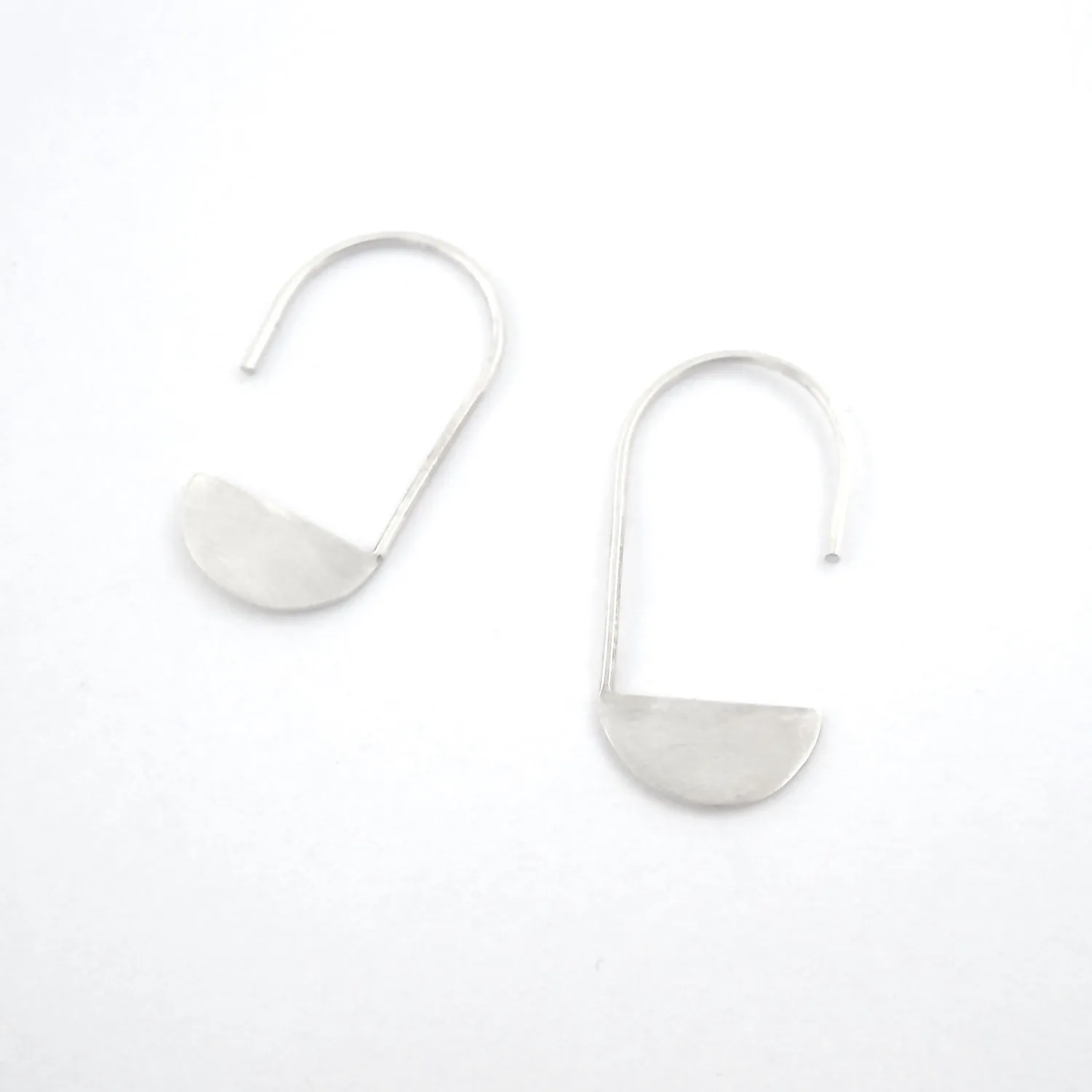 A Contemporary, Hand-Made Take on the Classic Design,  Crescent Moon Dangle Earrings - 0136
